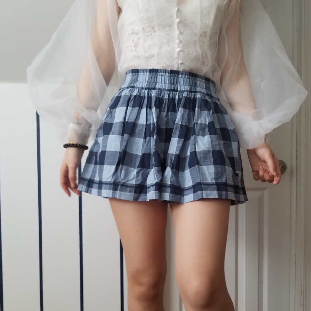 Blue Plaid Skirt